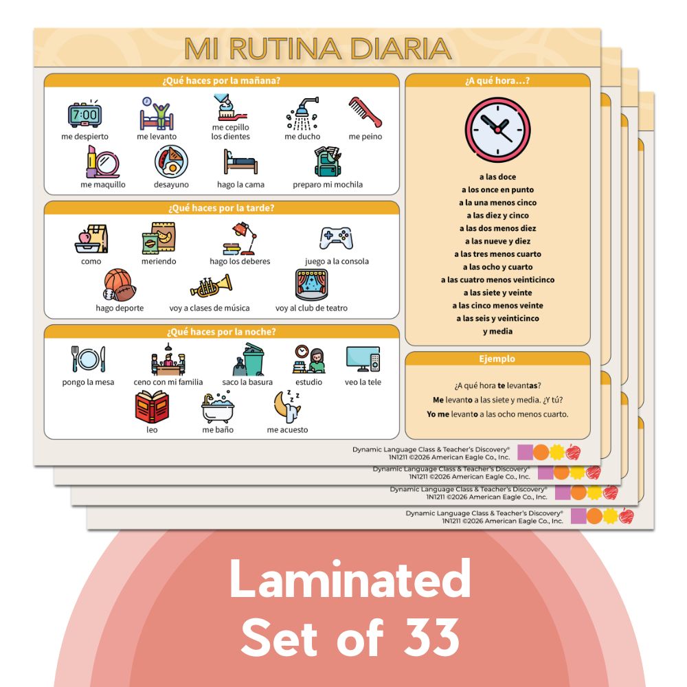 Dynamic Language Chat Mats Set of All 6 Laminated Sets of 33