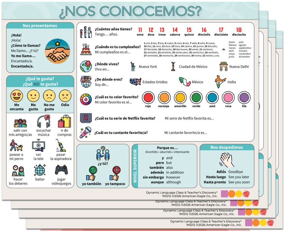 Dynamic Language Class Chat Mats Set of All 6