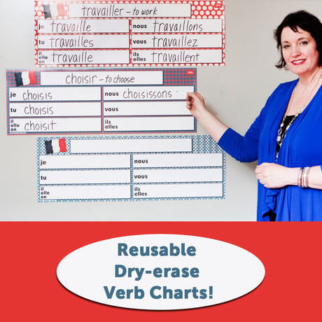 Dry-Erase French Verb Charts Set of 3