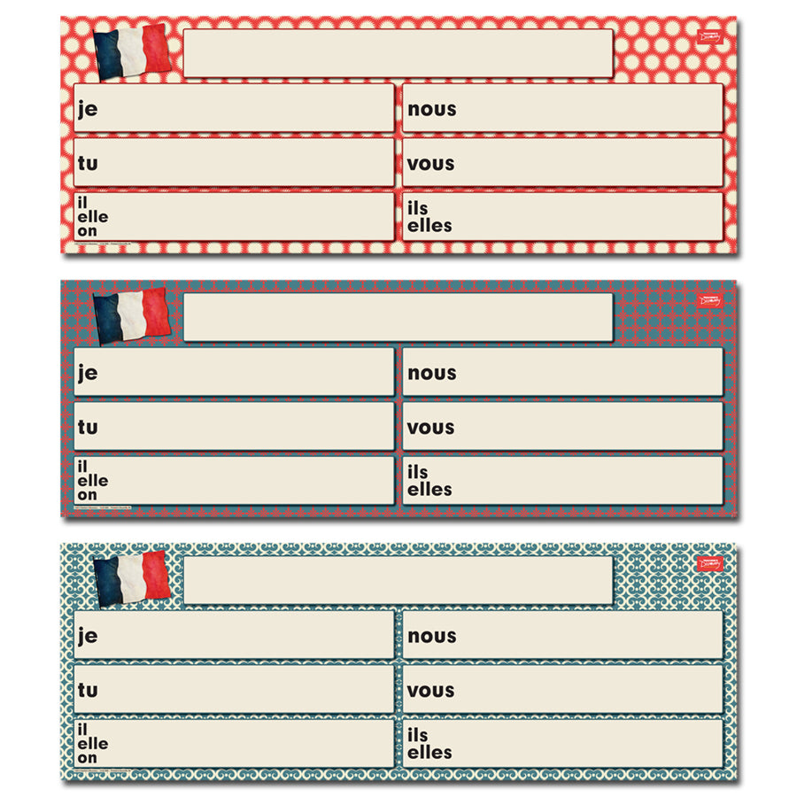 Dry-Erase French Verb Charts Set of 3