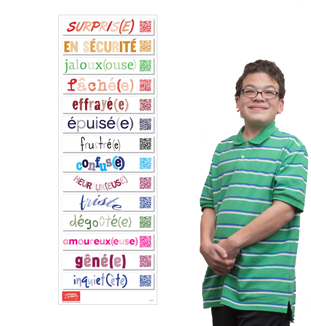 Emotions with QR Codes - French - Skinny Poster