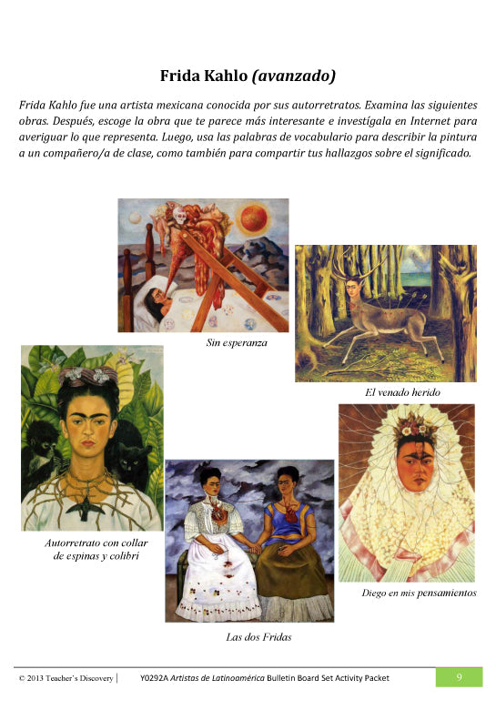 Artistas de Latinoamérica Bulletin Board Set