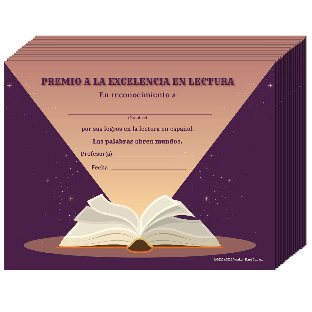 Reading Certificates and Bookmarks Set of 15