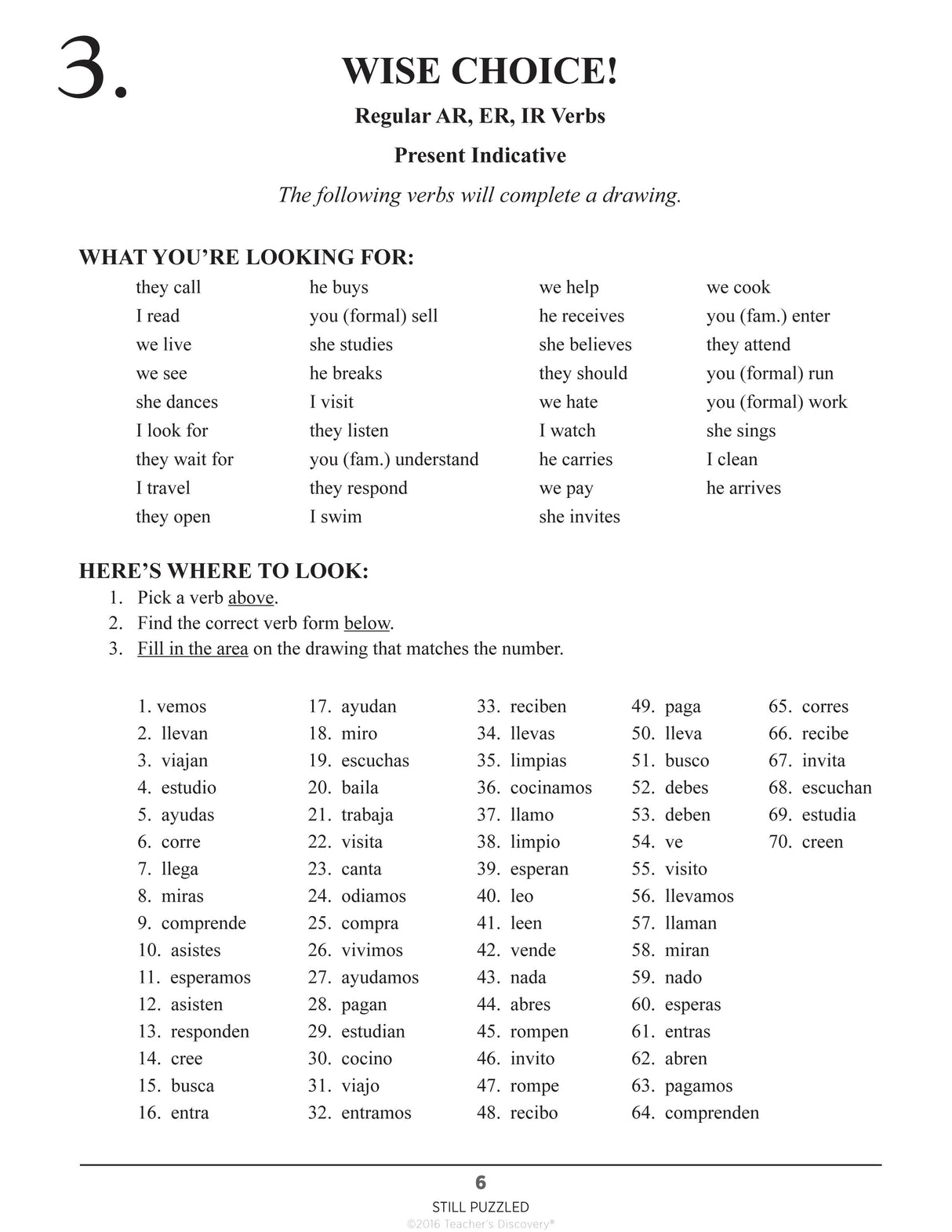 Still Puzzled: Verb Activities for Spanish Class Download