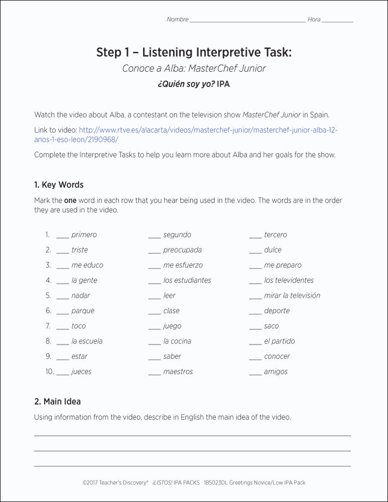 Greetings Novice-Low Spanish IPA Pack - DIGITAL RESOURCE DOWNLOAD