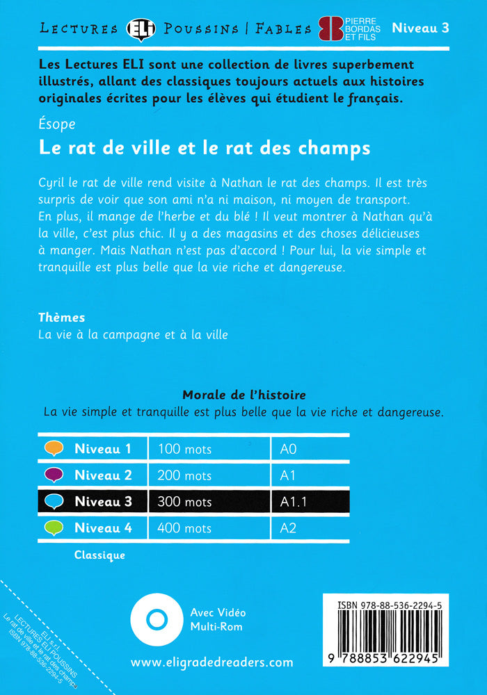Le rat de ville et le rat des champs - Level 2 - French Reader