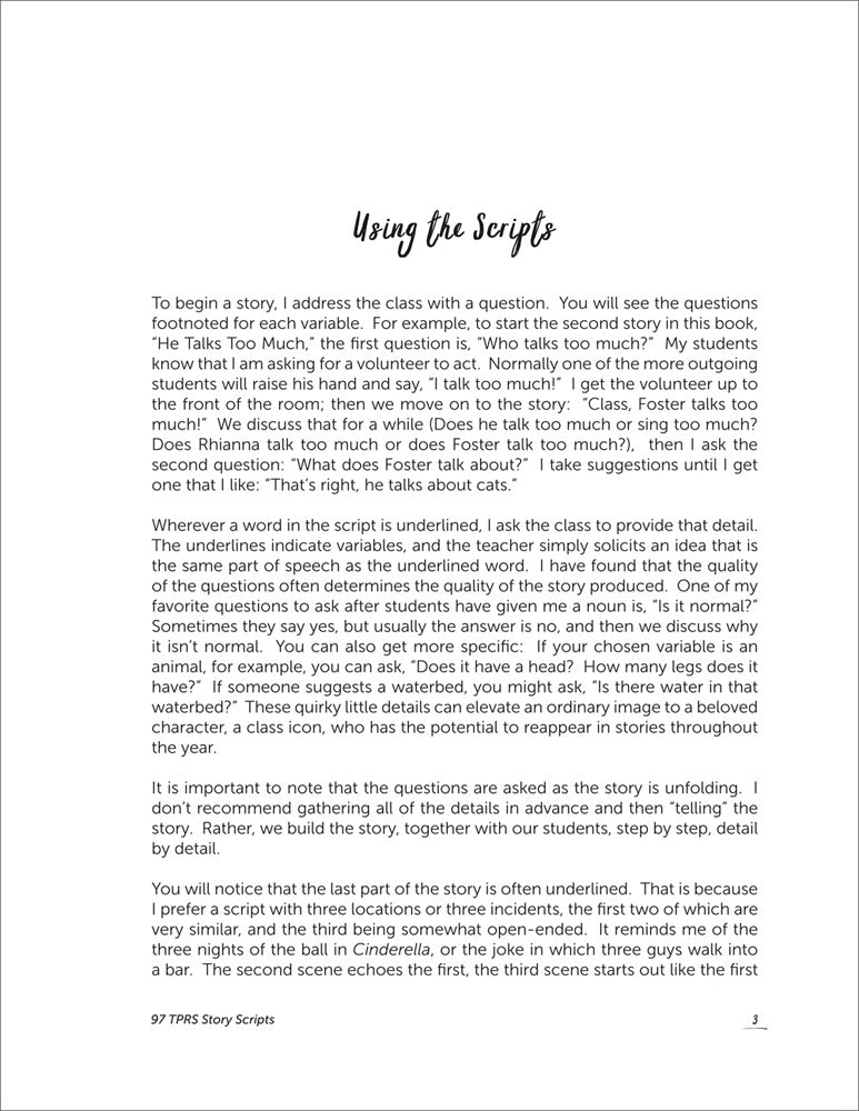97 TPRS Story Scripts Book