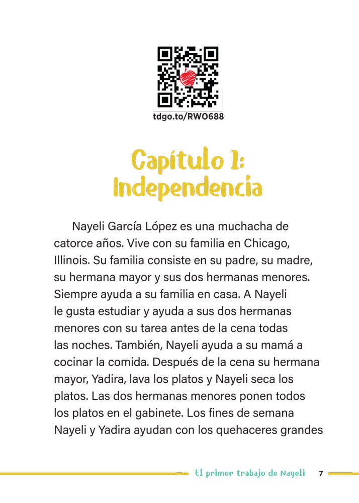 El primer trabajo de Nayeli - Level 2 - Spanish Acquisition™ Reader by Denise Hatcher