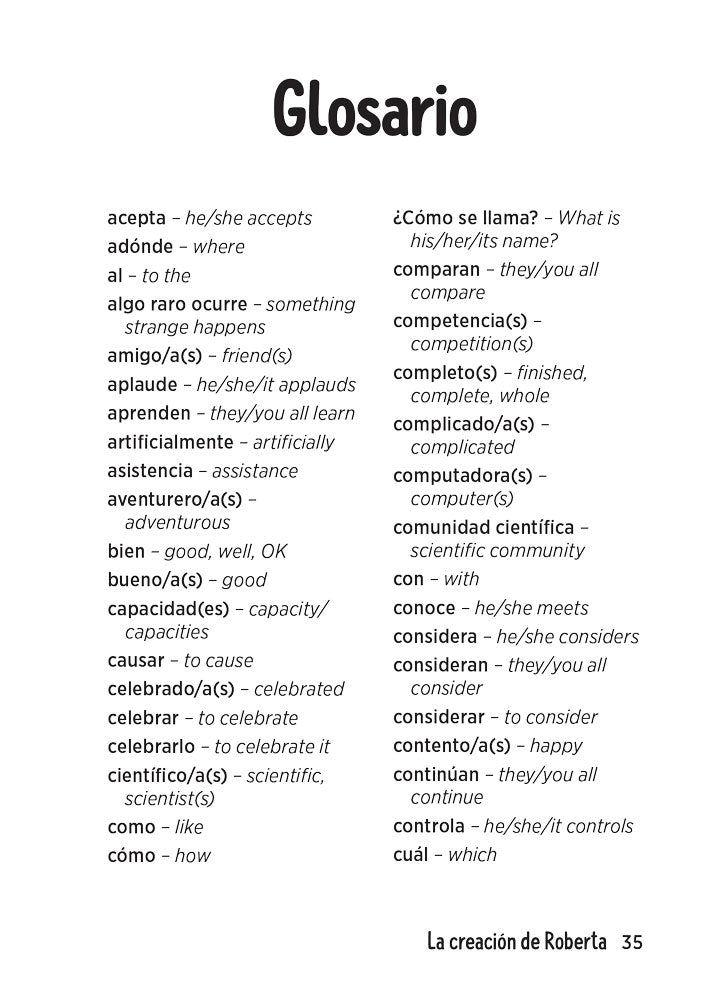 La creación de Roberta - Level 1 - Spanish Acquisition Reader by Amber Dickey