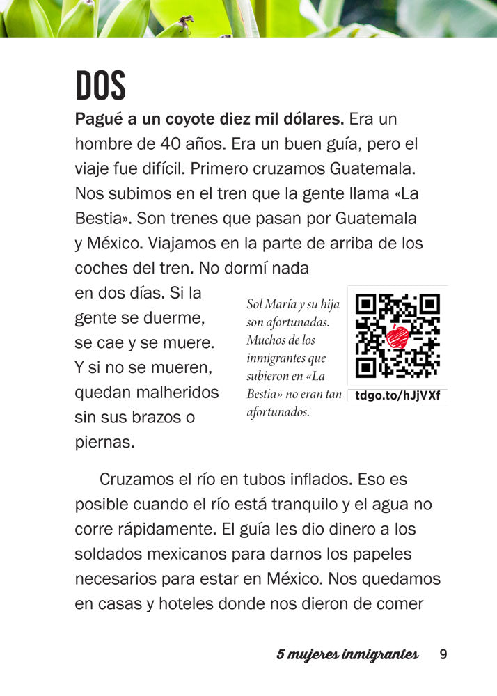 5 mujeres inmigrantes - Level 2 - Spanish Enhanced® Reader by Sonia Dolores Estrada Morales