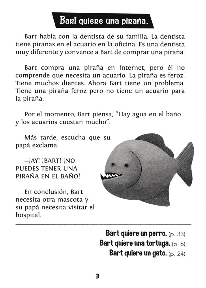 Bart quiere un gato - Level 1 - Spanish Reader