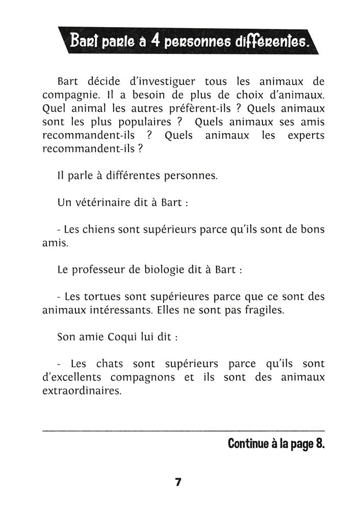 Bart veut un chat - Level 1 - French Reader