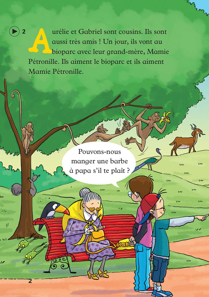 Mamie Pétronille et le singe - Level 1 - French Reader