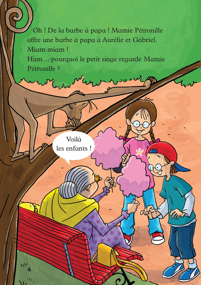 Mamie Pétronille et le singe - Level 1 - French Reader