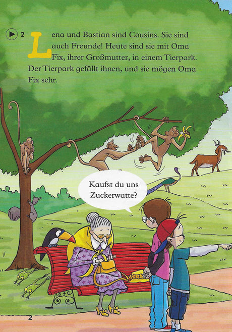 Oma Fix und das Äffchen - Level 1 - German Reader by Jane Cadwallader