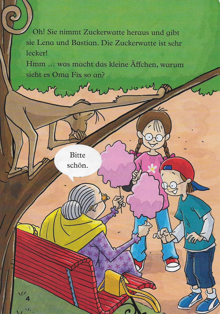 Oma Fix und das Äffchen - Level 1 - German Reader by Jane Cadwallader