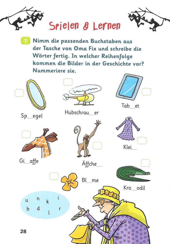 Oma Fix und das Äffchen - Level 1 - German Reader by Jane Cadwallader