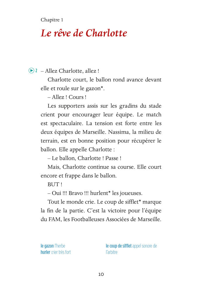 Charlotte rêve de foot - Level 2 - French Reader