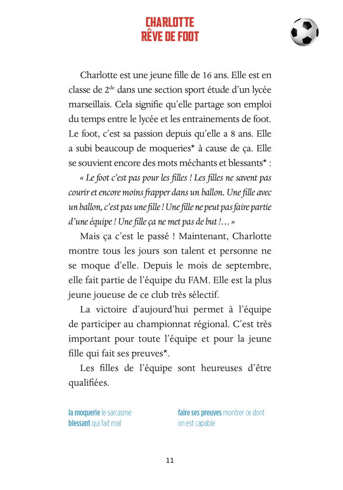 Charlotte rêve de foot - Level 2 - French Reader