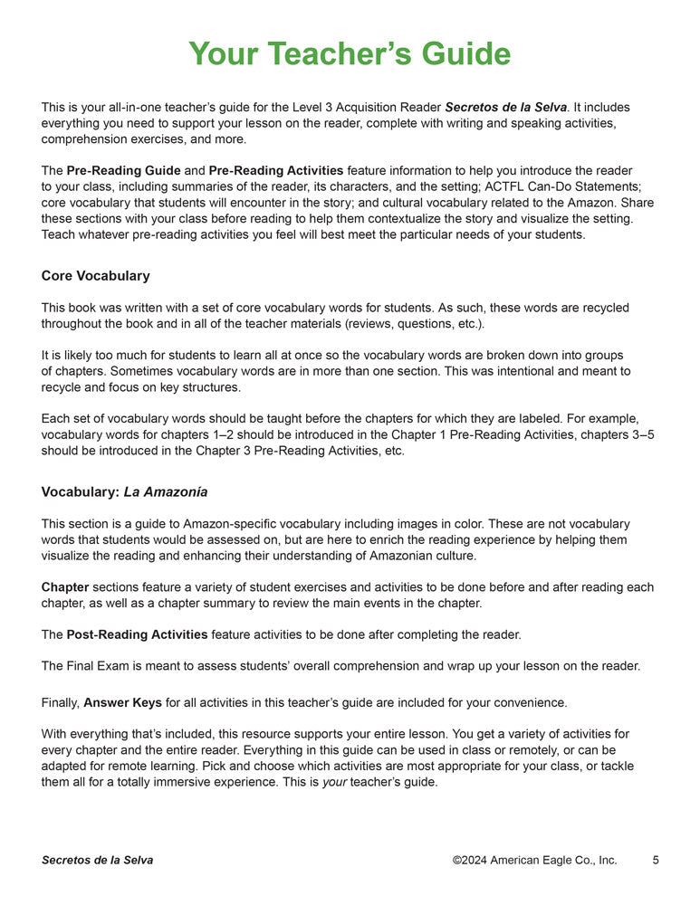 Secretos de la Selva - Level 3 - Spanish Acquisition Reader by Erica O'Mahony