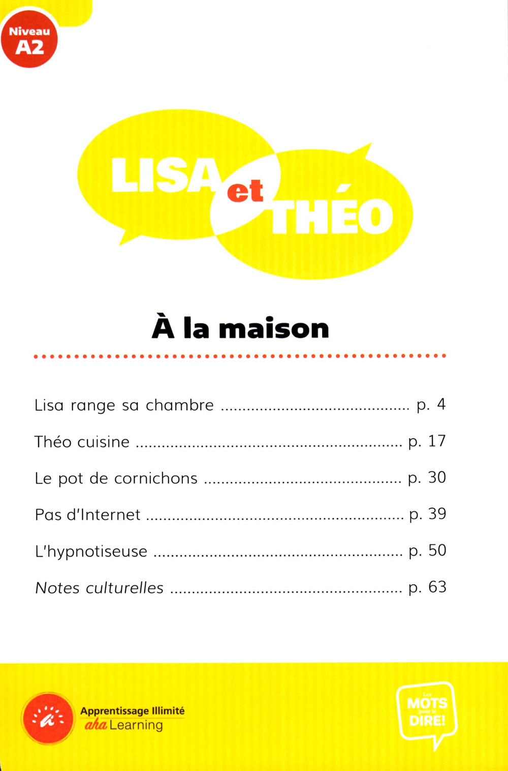 Lisa et Théo - À la maison - Level A2 - French Reader
