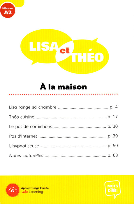 Lisa et Théo - À la maison - Level A2 - French Reader