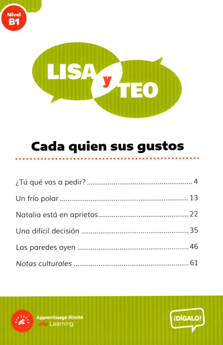 Lisa y Teo: Cada quien sus gustos - Level B1 - Spanish Reader