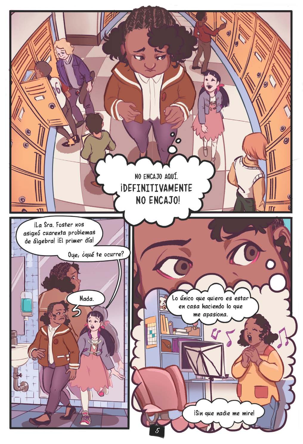 Drama en la secundaria: Desastre en el musical - Level 3+ - Spanish Graphic Novel