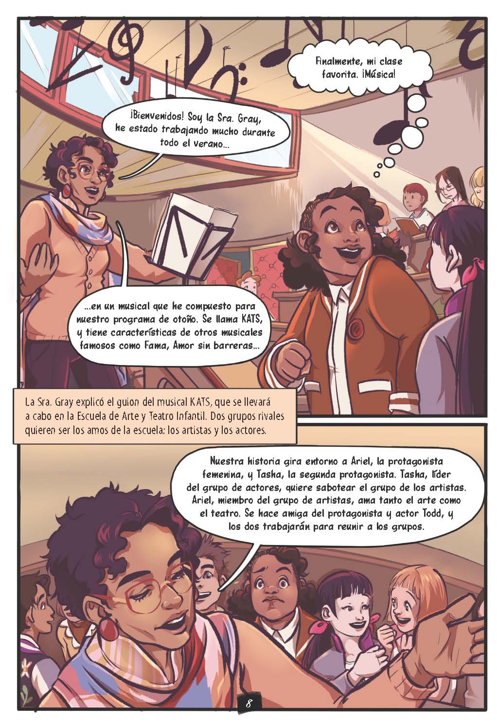 Drama en la secundaria: Desastre en el musical - Level 3+ - Spanish Graphic Novel