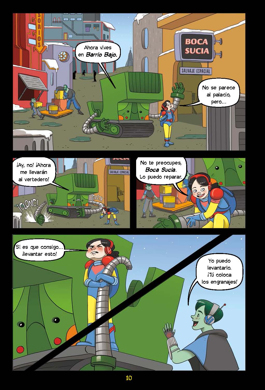 Futuristas: Blancanieves y los siete robots - Level 4+ - Spanish Graphic Novel