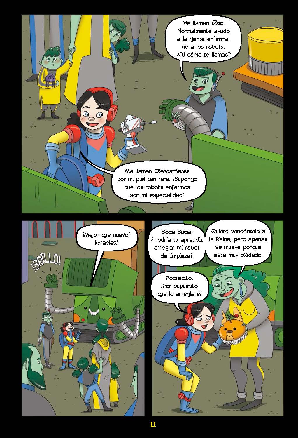 Futuristas: Blancanieves y los siete robots - Level 4+ - Spanish Graphic Novel