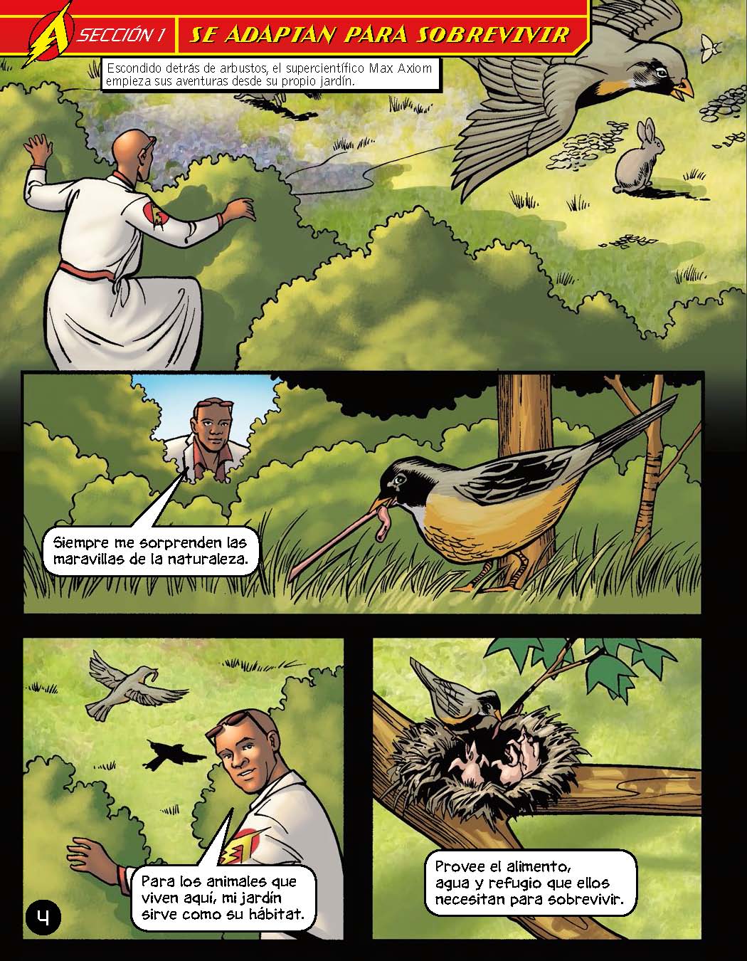 Max Axiom: Un viaje por la adaptación - Level 2+ - Spanish Graphic Novel