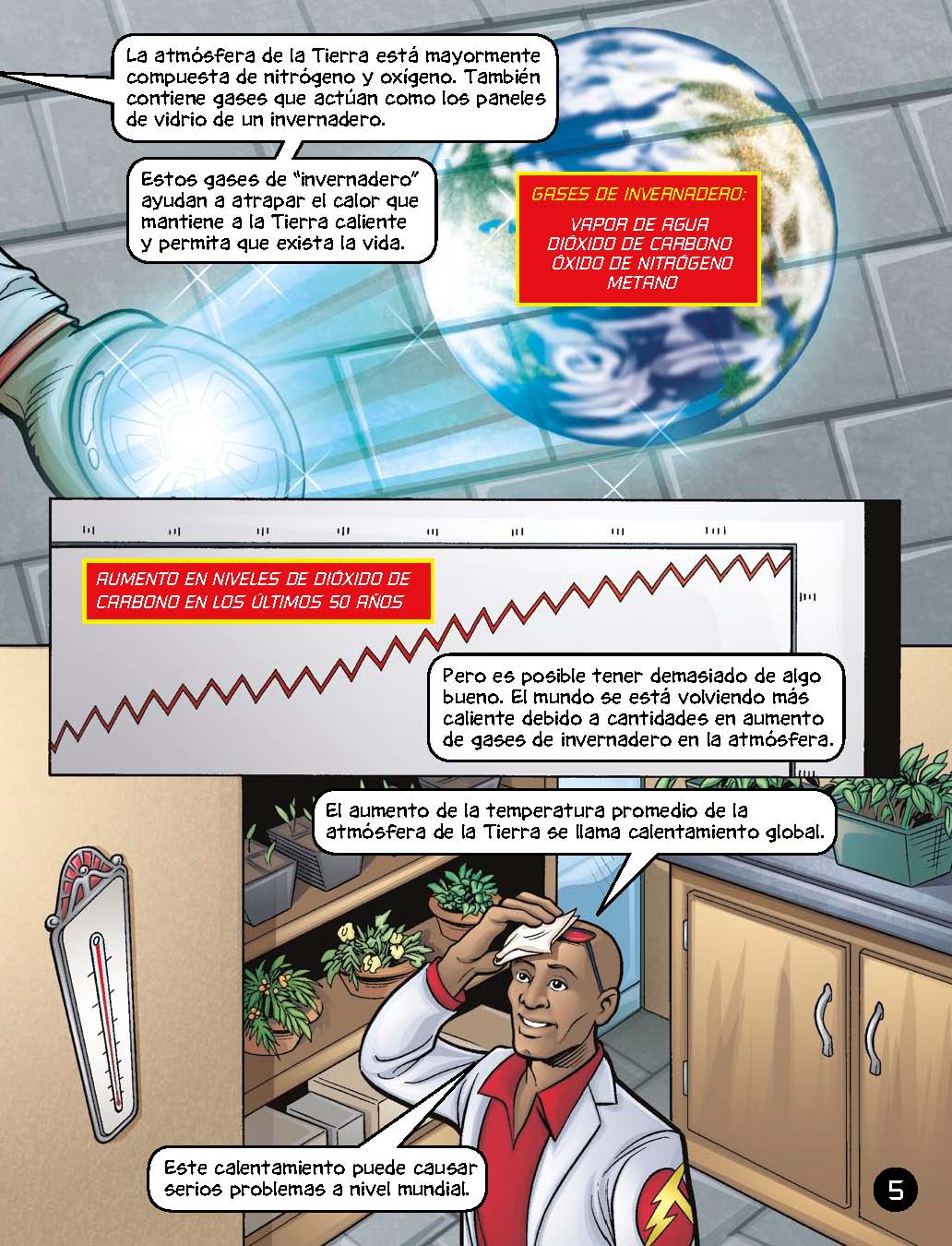 Max Axiom: Comprender el calentamiento global - Level 2+ - Spanish Graphic Novel