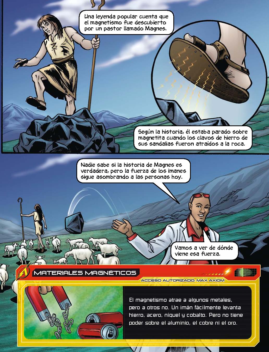 Max Axiom: La historia atractiva del magnetismo - Level 2+ - Spanish Graphic Novel