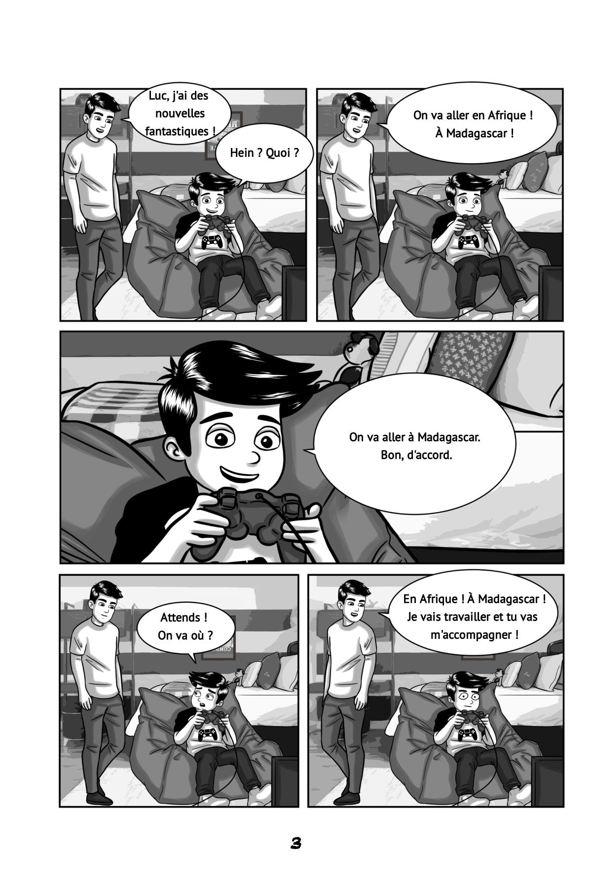 Grâce à Madagascar - Level 1 - French Graphic Novel by Theresa Marrama