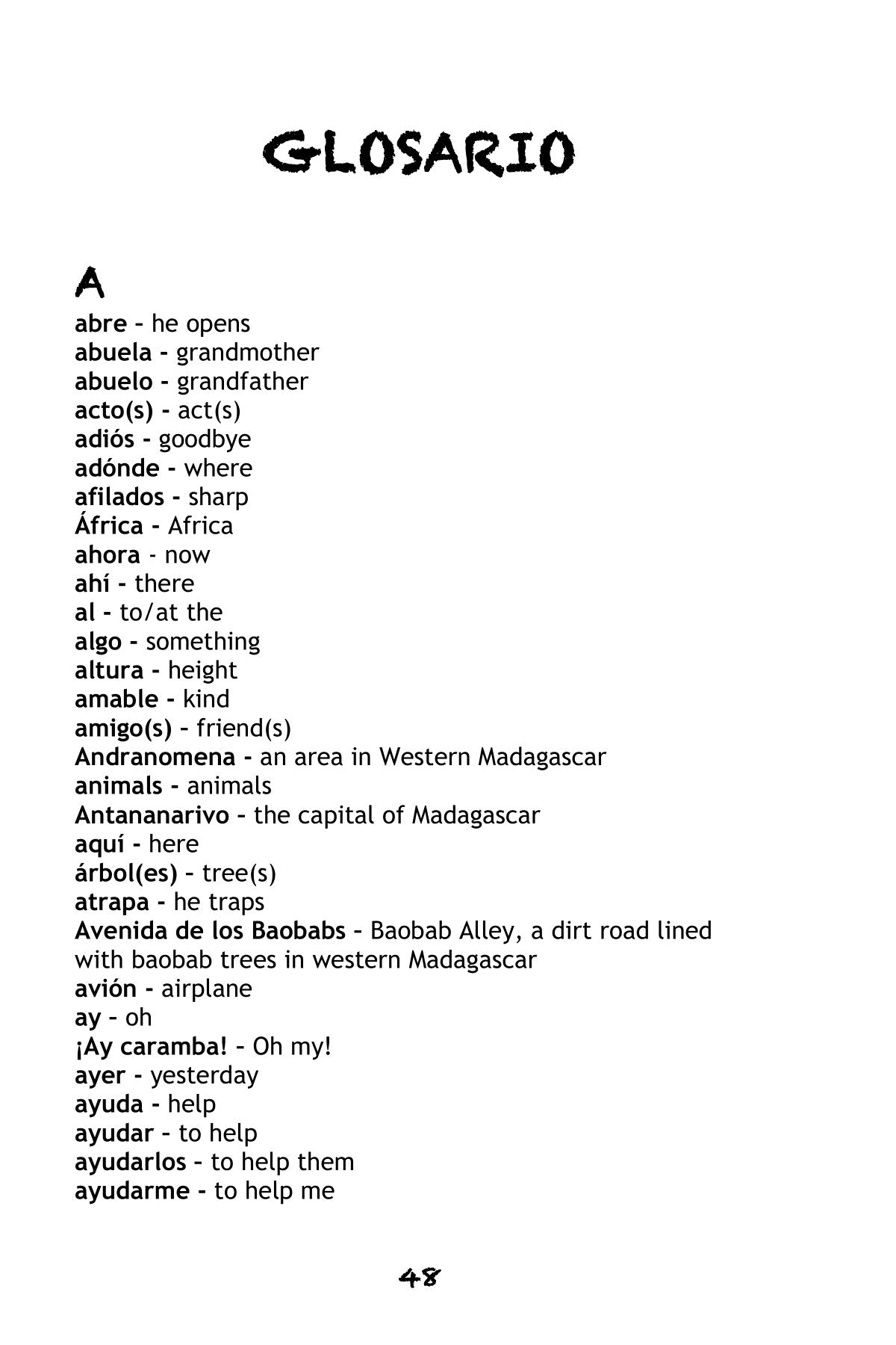 Gracias a Madagascar - Level 1 - Spanish Graphic Novel by Theresa Marrama