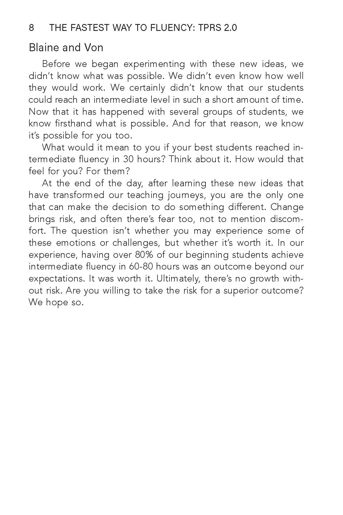 The Fastest Way to Fluency: TPRS 2.0 Book