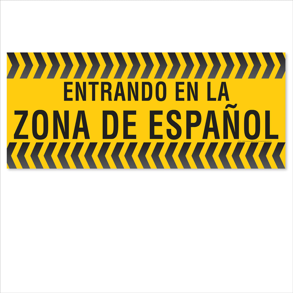 Entering the Spanish Zone - Spanish - Floor Sticker