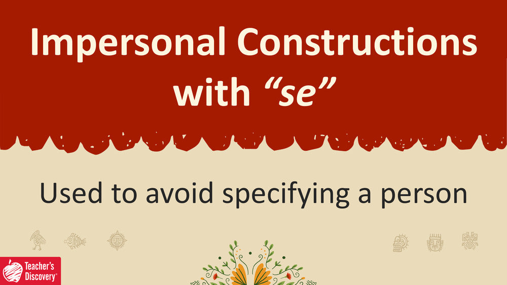 Quick Spanish Grammar Presentation – Impersonal Constructions with “se”
