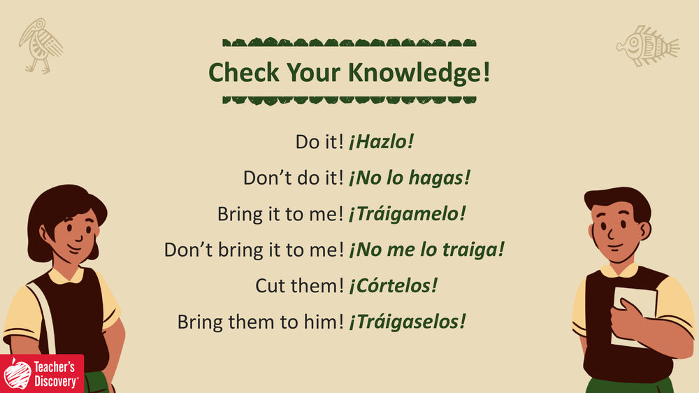 Quick Spanish Grammar Presentation – Commands and Pronoun Placement