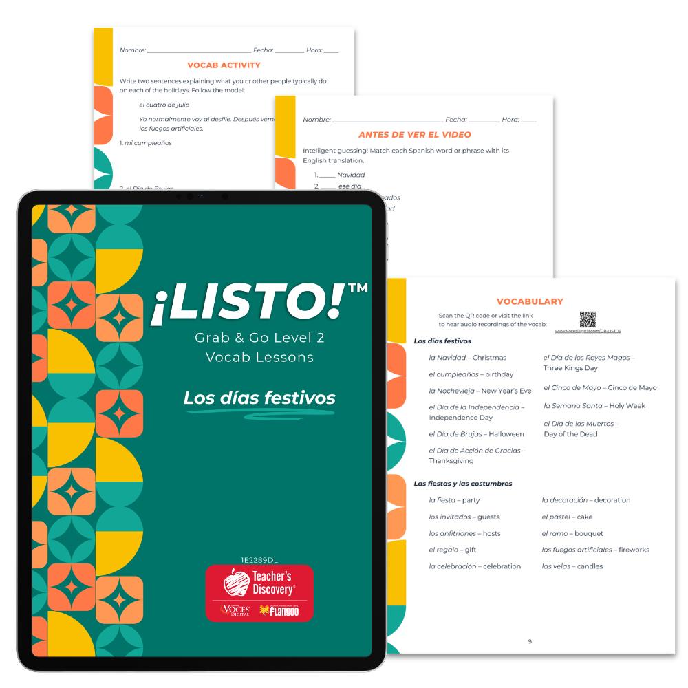 ¡Listo!™ Grab & Go Level 2 Vocab Lessons Set of 5 Downloads