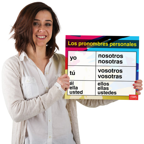 Pronouns and Adjectives - Spanish - Mini-Posters - All 3 Sets (8 Charts)