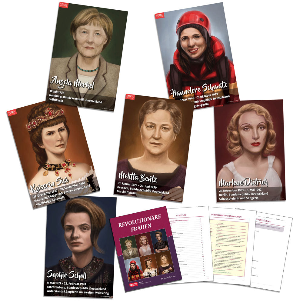 Revolutionäre Frauen - German- Mini-Posters and Activity Download - Set of 6