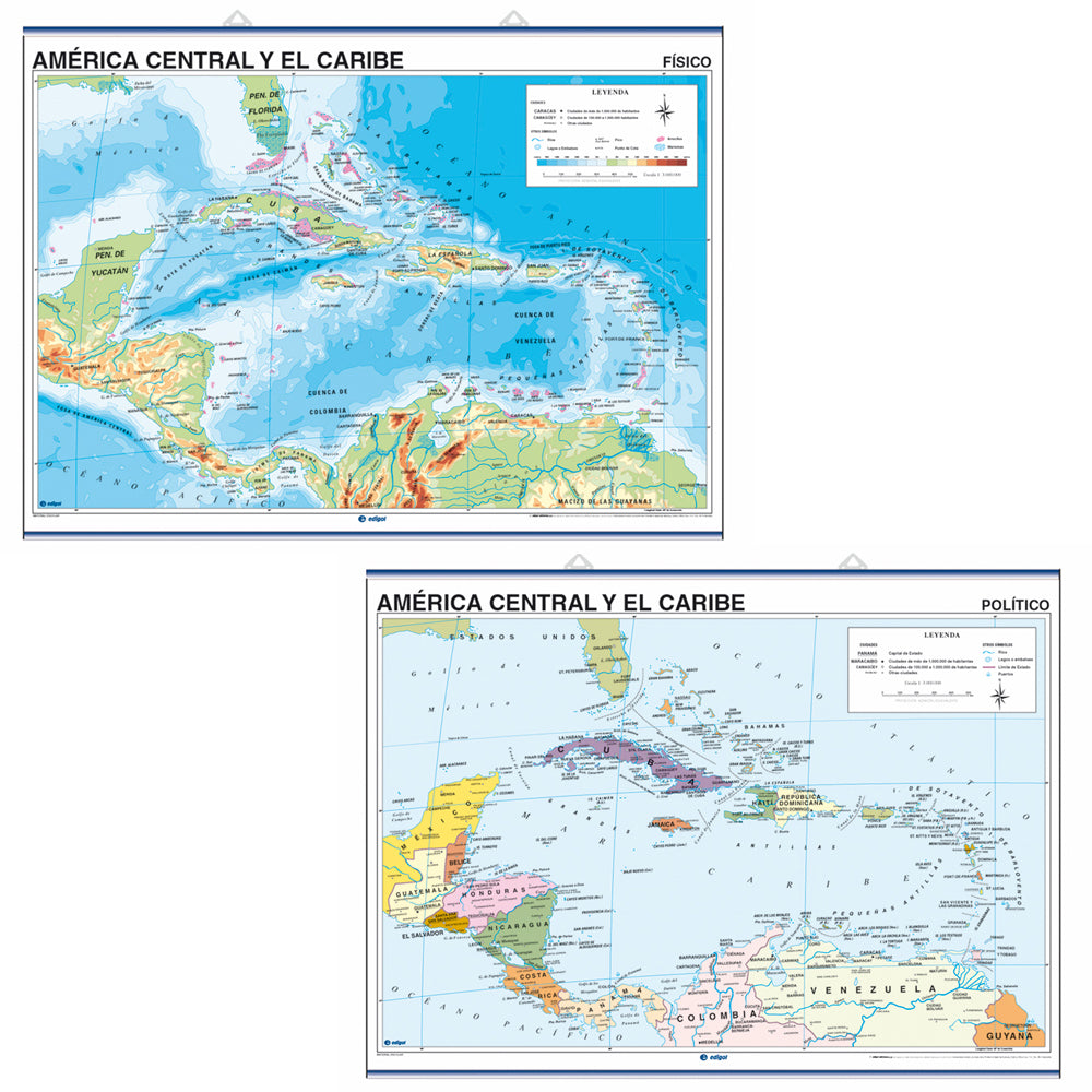 Central America Map - Spanish - Double-Sided Posters