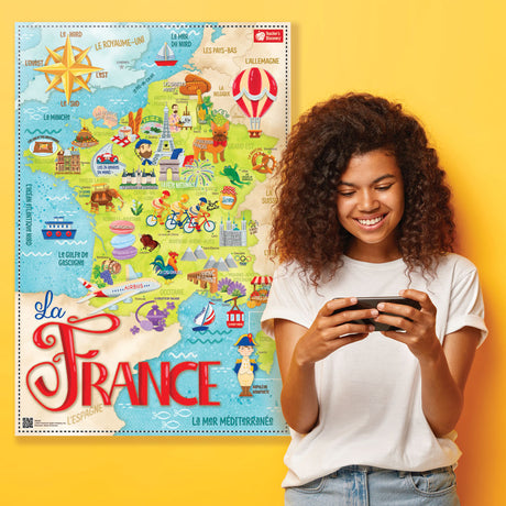 Illustrated Map of France - French - Poster