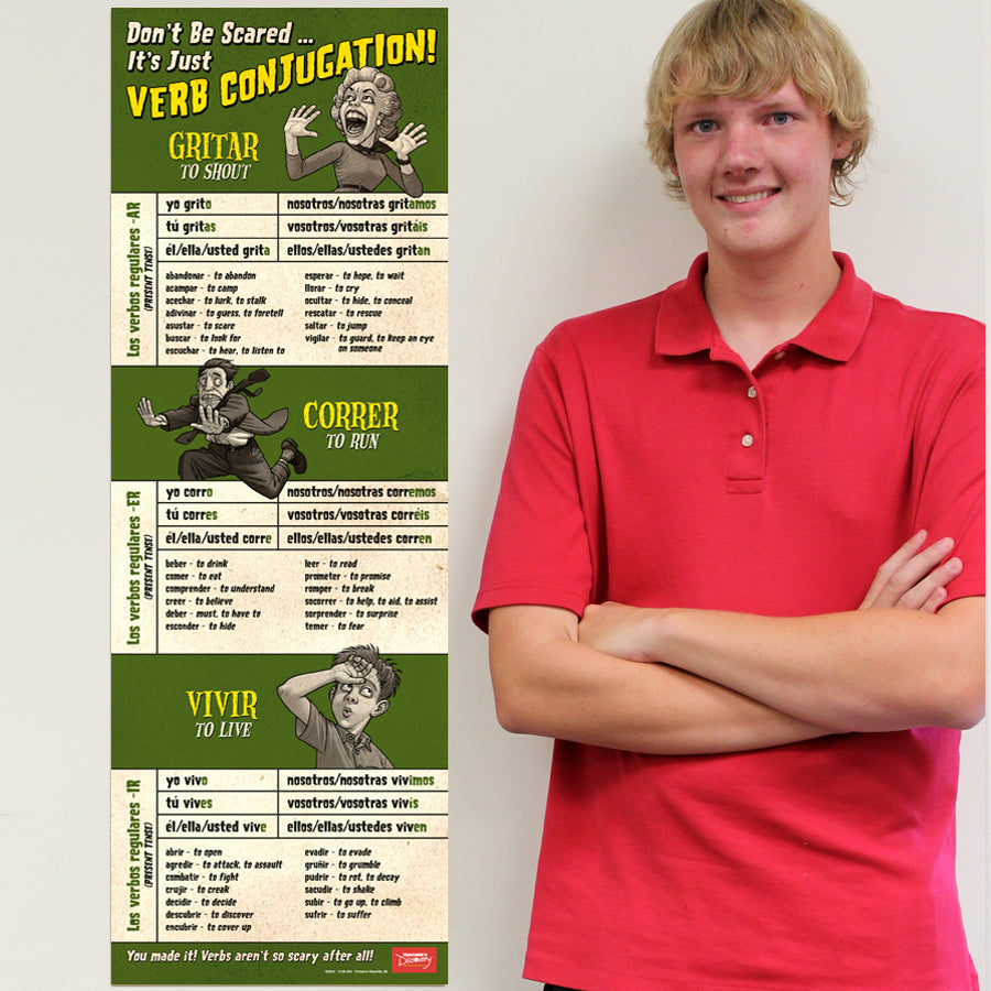 Scary Regular Verbs - Spanish - Skinny Poster
