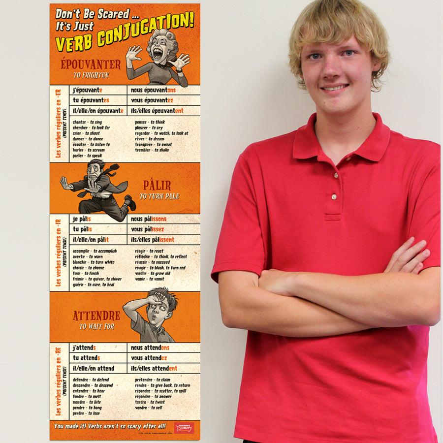 Scary Regular Verbs - French - Skinny Poster