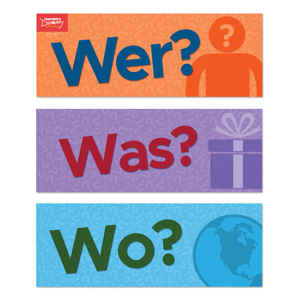 Question Words - German - Signs - Set of 6