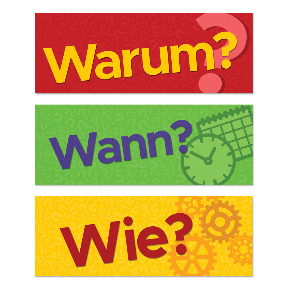 Question Words - German - Signs - Set of 6