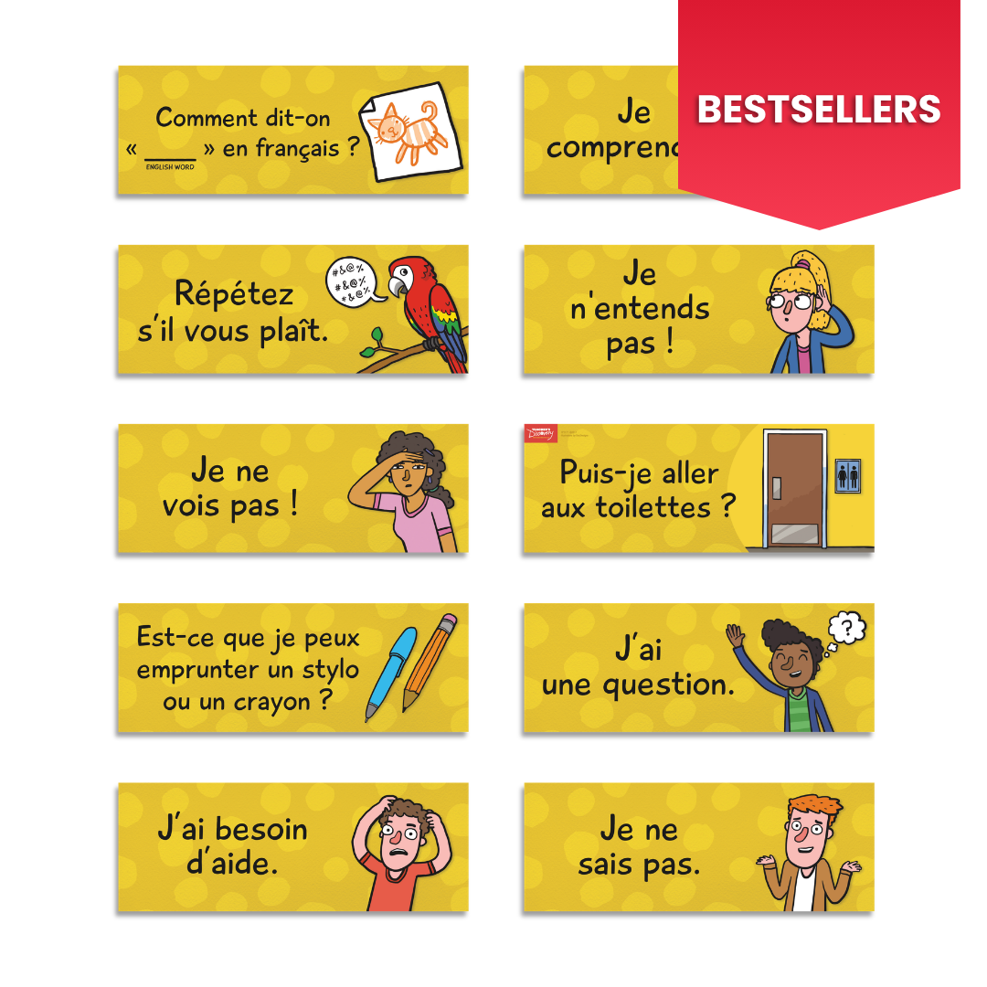 Classroom Phrases Signs, Set of 12 for French Classrooms